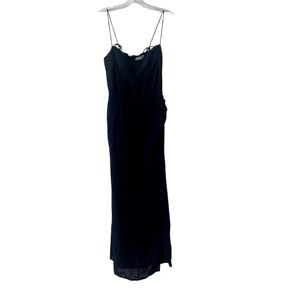 Reformation Kourtney Midi Dress Navy Blue Size 2 100% viscose - Picture 2 of 6